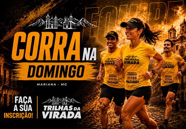 Equipe de corredores da Trilhas da Virada no domingo em Mariana